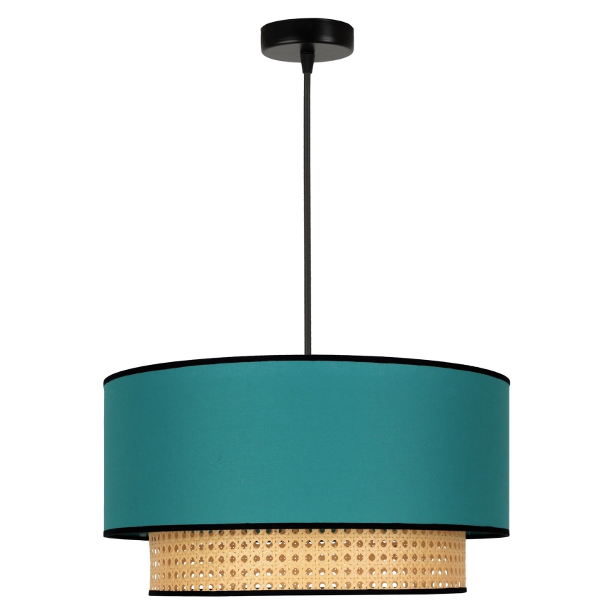 Duolla - Chandelier on a string BOHO 1xE27/15W/230V d. 45 cm turquoise/rattan