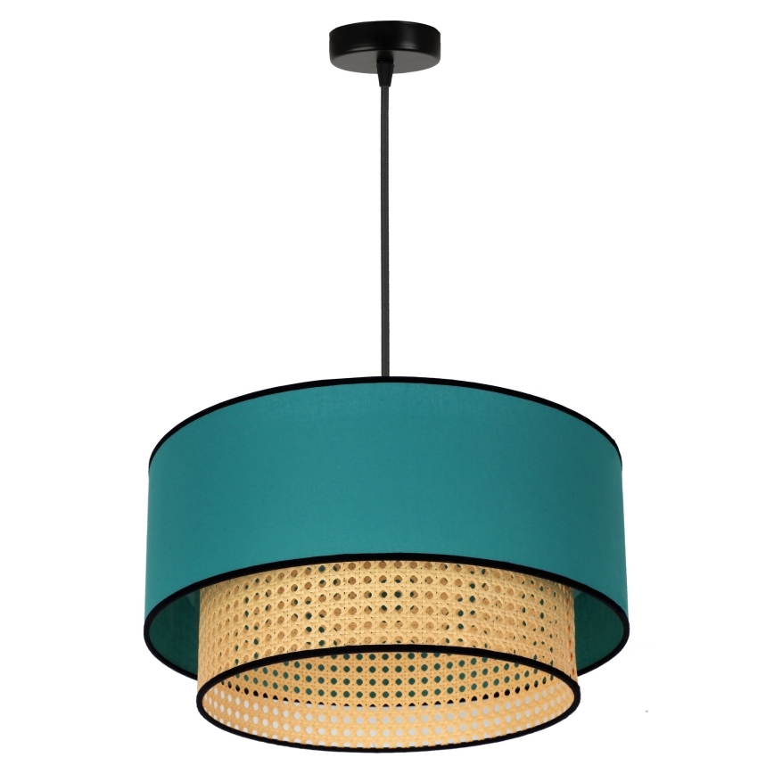Duolla - Chandelier on a string BOHO 1xE27/15W/230V d. 45 cm turquoise/rattan