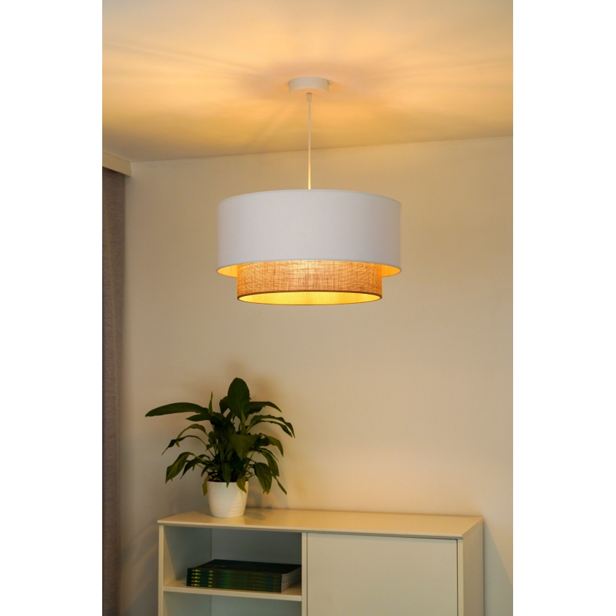 Duolla - Chandelier on a string BOHO 1xE27/15W/230V d. 45 cm white/brown