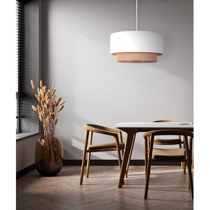 Duolla - Chandelier on a string BOHO 1xE27/15W/230V d. 45 cm white/brown