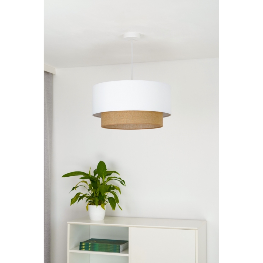 Duolla - Chandelier on a string BOHO 1xE27/15W/230V d. 45 cm white/brown