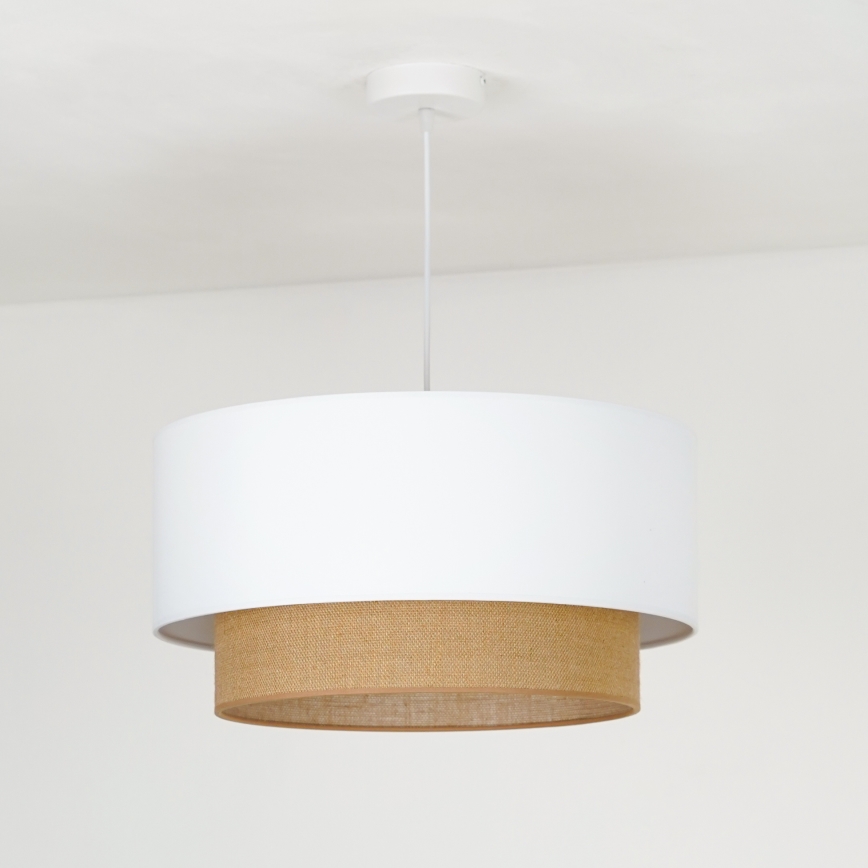 Duolla - Chandelier on a string BOHO 1xE27/15W/230V d. 45 cm white/brown