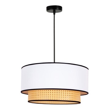 Duolla - Chandelier on a string BOHO 1xE27/15W/230V d. 45 cm white/rattan