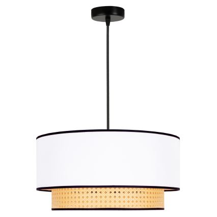 Duolla - Chandelier on a string BOHO 1xE27/15W/230V d. 45 cm white/rattan