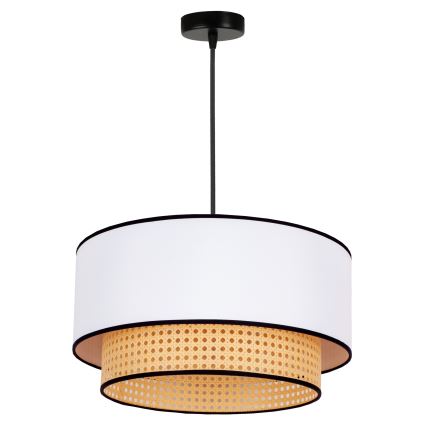 Duolla - Chandelier on a string BOHO 1xE27/15W/230V d. 45 cm white/rattan
