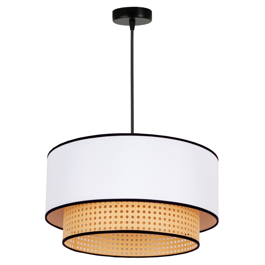 Duolla - Chandelier on a string BOHO 1xE27/15W/230V d. 45 cm white/rattan