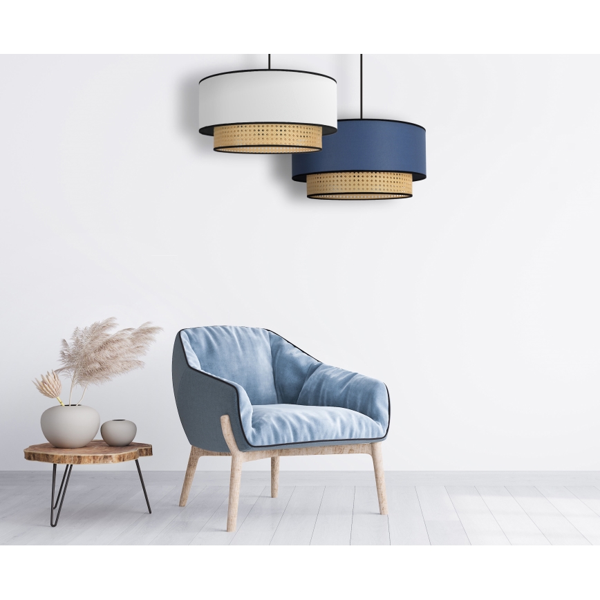 Duolla - Chandelier on a string BOHO 1xE27/15W/230V d. 45 cm white/rattan