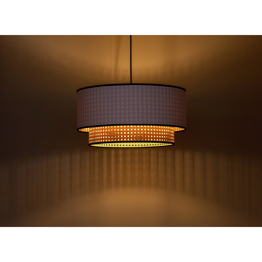 Duolla - Chandelier on a string BOHO 1xE27/15W/230V d. 45 cm white/rattan