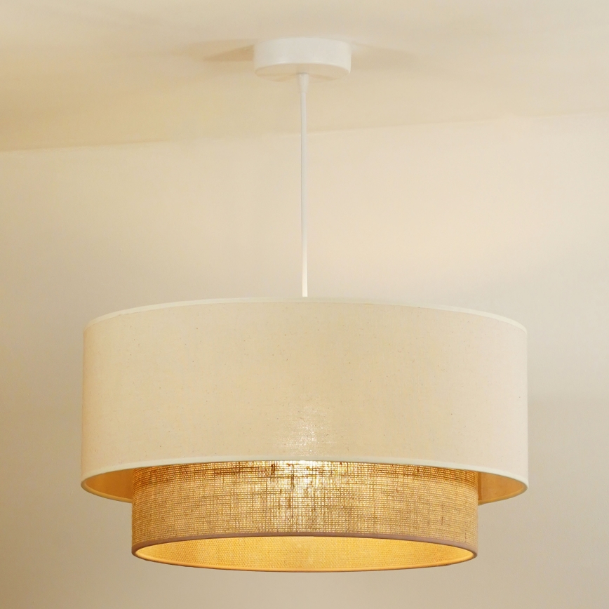Duolla - Chandelier on a string BOHO 1xE27/15W/230V d. 60 cm beige/brown