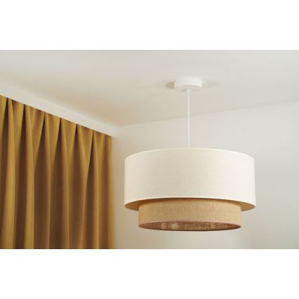 Duolla - Chandelier on a string BOHO 1xE27/15W/230V d. 60 cm beige/brown