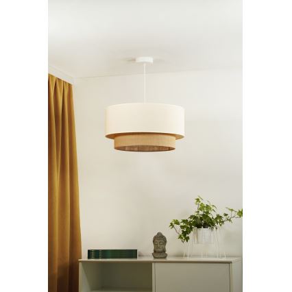 Duolla - Chandelier on a string BOHO 1xE27/15W/230V d. 60 cm beige/brown