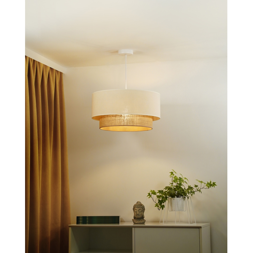 Duolla - Chandelier on a string BOHO 1xE27/40W/230V d. 45 cm creamy/brown