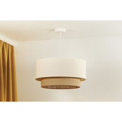 Duolla - Chandelier on a string BOHO 1xE27/40W/230V d. 45 cm creamy/brown