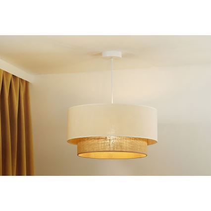 Duolla - Chandelier on a string BOHO 1xE27/40W/230V d. 45 cm creamy/brown
