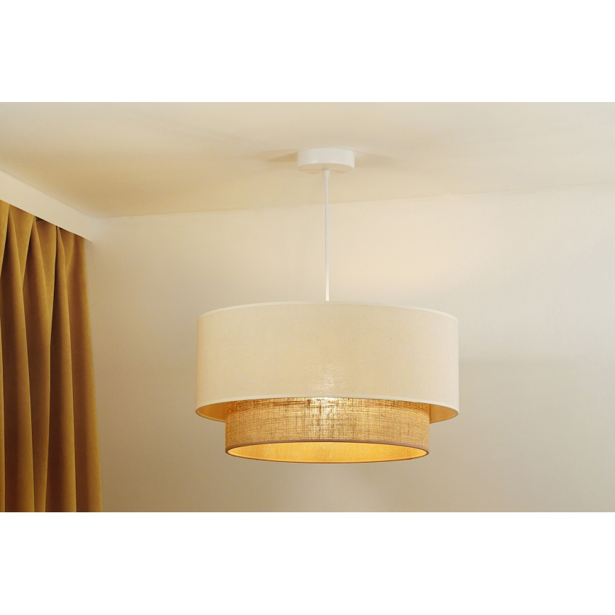 Duolla - Chandelier on a string BOHO 1xE27/40W/230V d. 45 cm creamy/brown