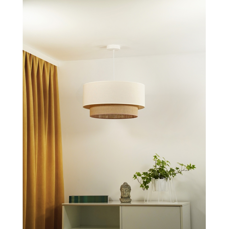 Duolla - Chandelier on a string BOHO 1xE27/40W/230V d. 45 cm creamy/brown