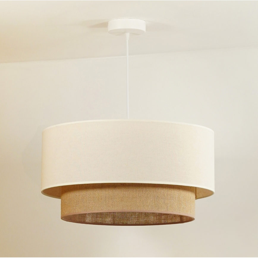 Duolla - Chandelier on a string BOHO 1xE27/40W/230V d. 45 cm creamy/brown