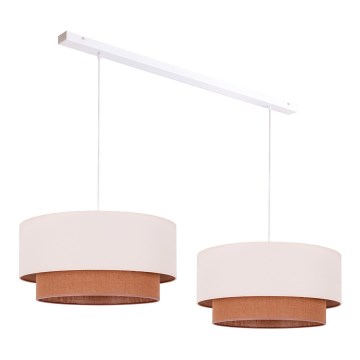 Duolla - Chandelier on a string BOHO 2xE27/15W/230V beige/brown