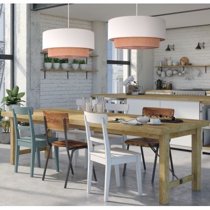 Duolla - Chandelier on a string BOHO 2xE27/15W/230V beige/brown