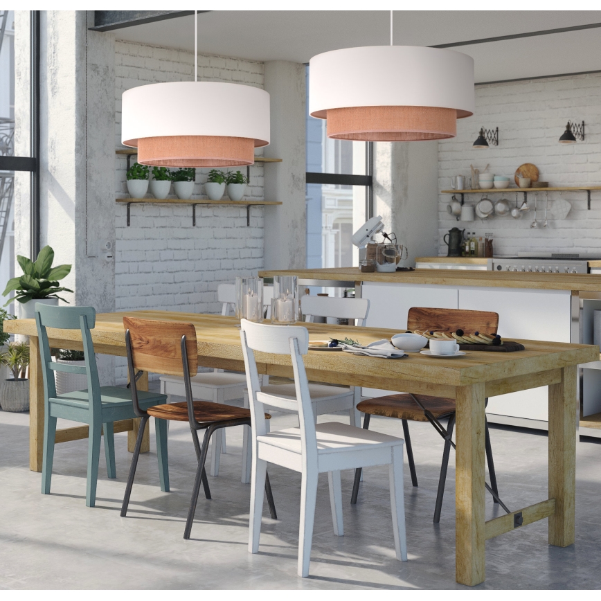 Duolla - Chandelier on a string BOHO 2xE27/15W/230V beige/brown