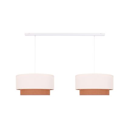 Duolla - Chandelier on a string BOHO 2xE27/15W/230V beige/brown