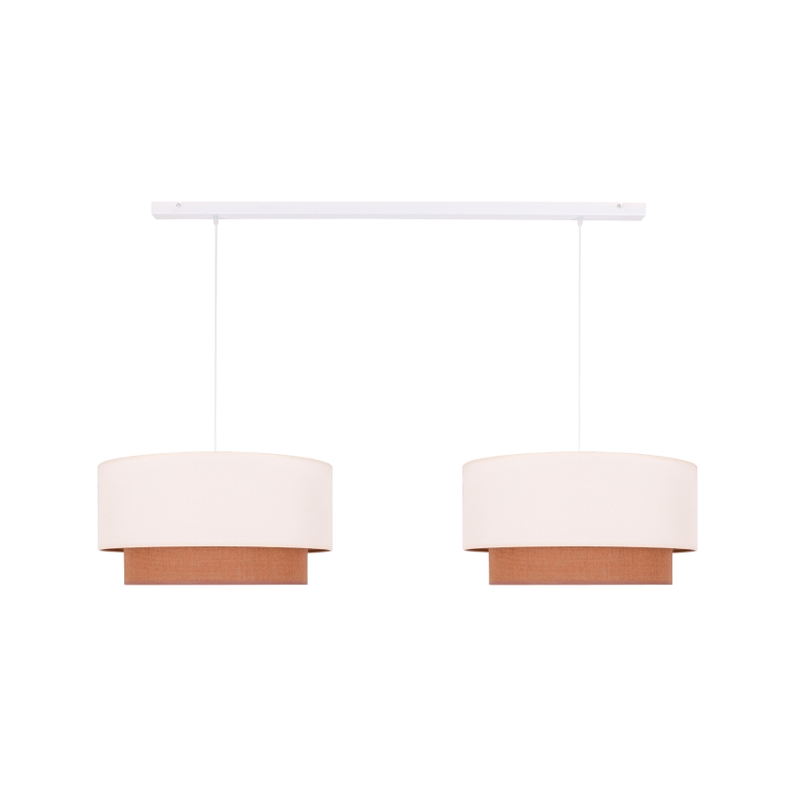 Duolla - Chandelier on a string BOHO 2xE27/15W/230V beige/brown