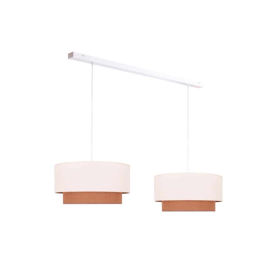Duolla - Chandelier on a string BOHO 2xE27/15W/230V beige/brown