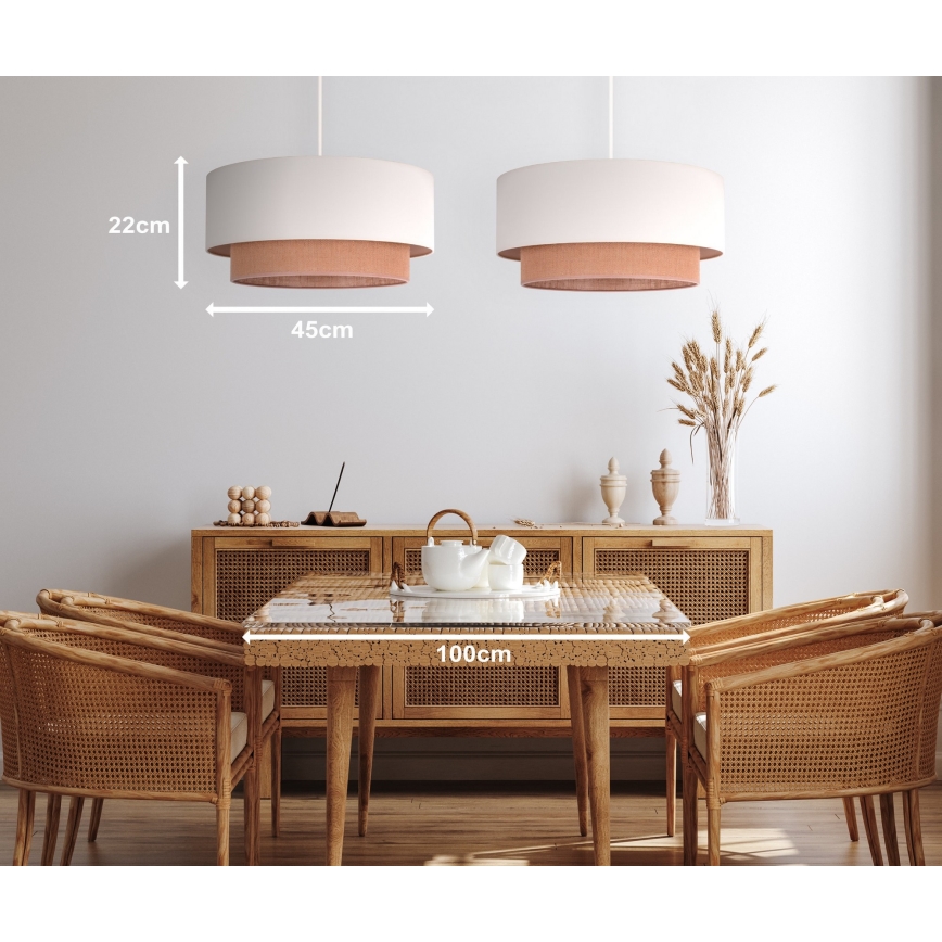 Duolla - Chandelier on a string BOHO 2xE27/15W/230V beige/brown
