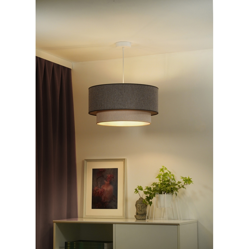 Duolla - Chandelier on a string BOHO ECO RECYCLING 1xE27/15W/230V d. 45 cm brown/creamy