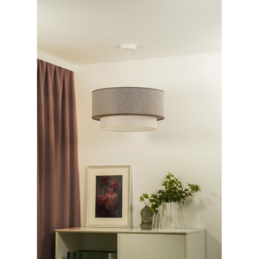 Duolla - Chandelier on a string BOHO ECO RECYCLING 1xE27/15W/230V d. 45 cm brown/creamy