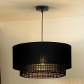 Duolla - Chandelier on a string BOHO RATTAN 1xE27/15W/230V d. 45 cm black