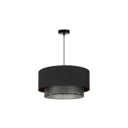 Duolla - Chandelier on a string BOHO RATTAN 1xE27/15W/230V d. 45 cm black