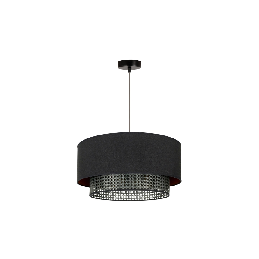 Duolla - Chandelier on a string BOHO RATTAN 1xE27/15W/230V d. 45 cm black