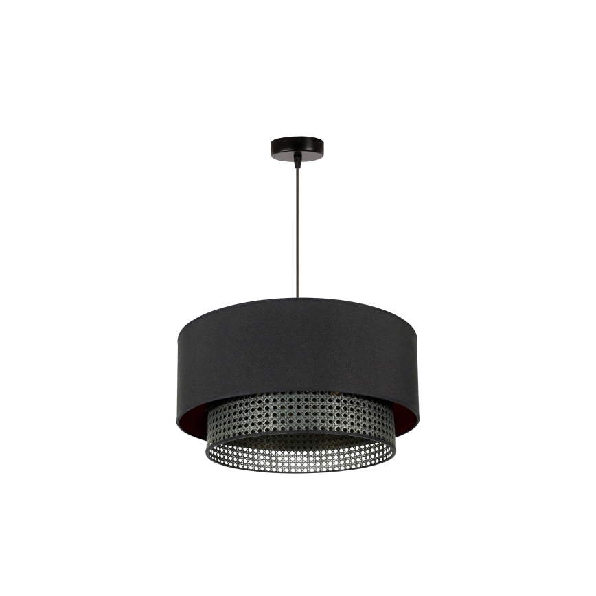 Duolla - Chandelier on a string BOHO RATTAN 1xE27/15W/230V d. 45 cm black