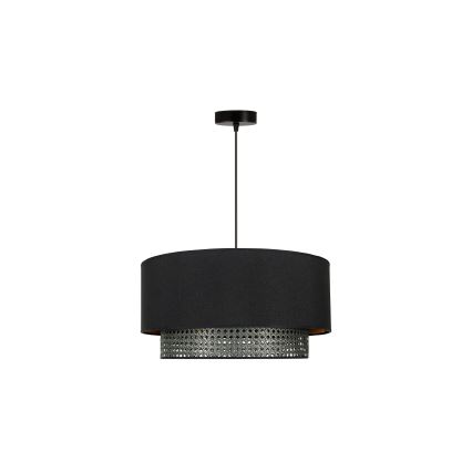 Duolla - Chandelier on a string BOHO RATTAN 1xE27/15W/230V d. 45 cm black