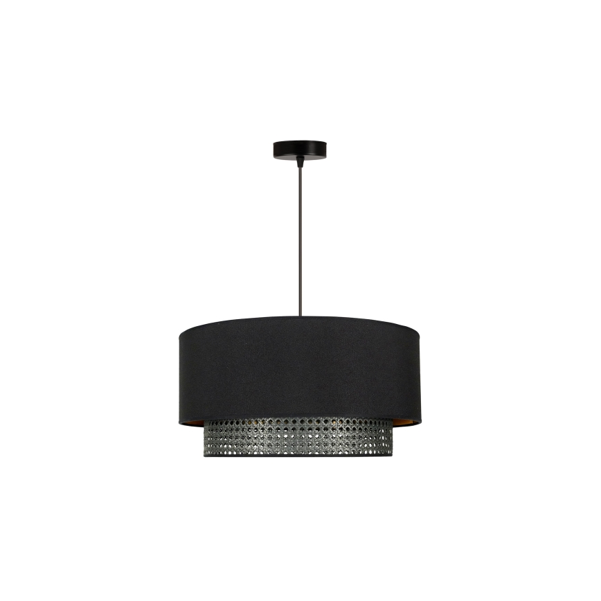 Duolla - Chandelier on a string BOHO RATTAN 1xE27/15W/230V d. 45 cm black