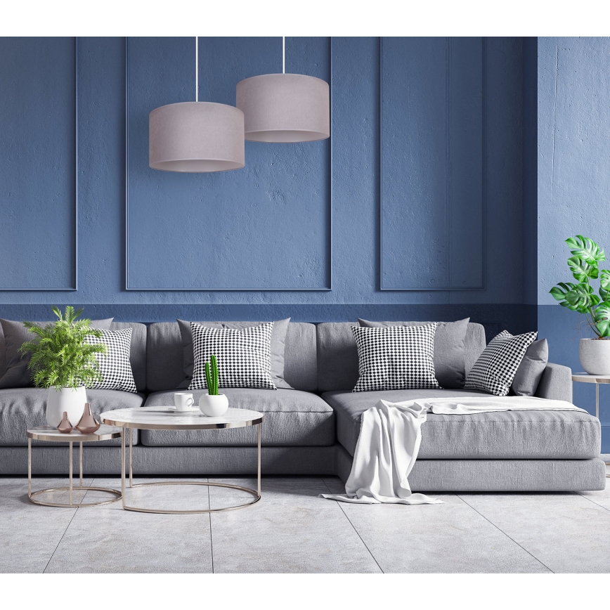 Duolla - Chandelier on a string BRISTOL 1xE27/40W/230V d. 45 cm grey