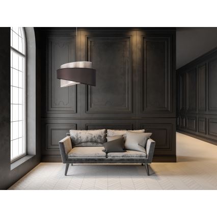 Duolla - Chandelier on a string BROOKLYN 1xE27/40W/230V d. 50 cm silver/black