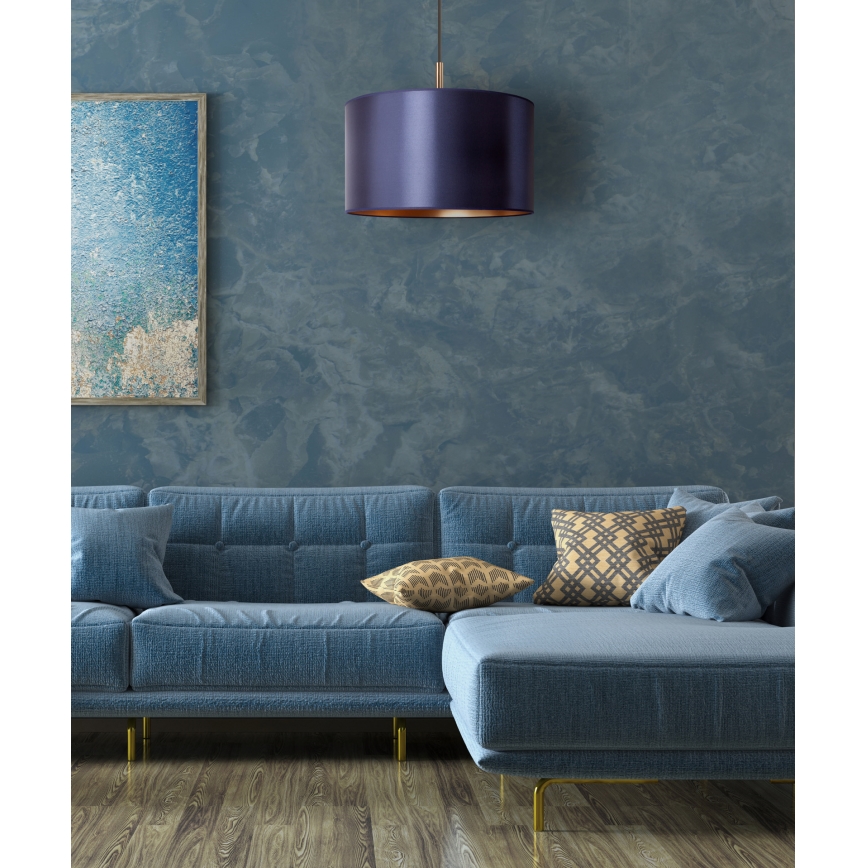 Duolla - Chandelier on a string CANNES 1xE27/15W/230V d. 45 cm blue/copper