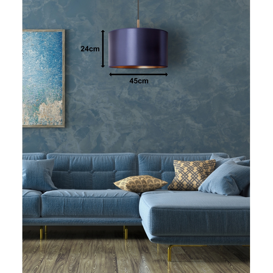 Duolla - Chandelier on a string CANNES 1xE27/15W/230V d. 45 cm blue/copper
