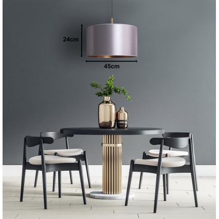 Duolla - Chandelier on a string CANNES 1xE27/15W/230V d. 45 cm silver/copper