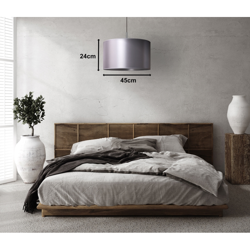 Duolla - Chandelier on a string CANNES 1xE27/15W/230V d. 45 cm silver