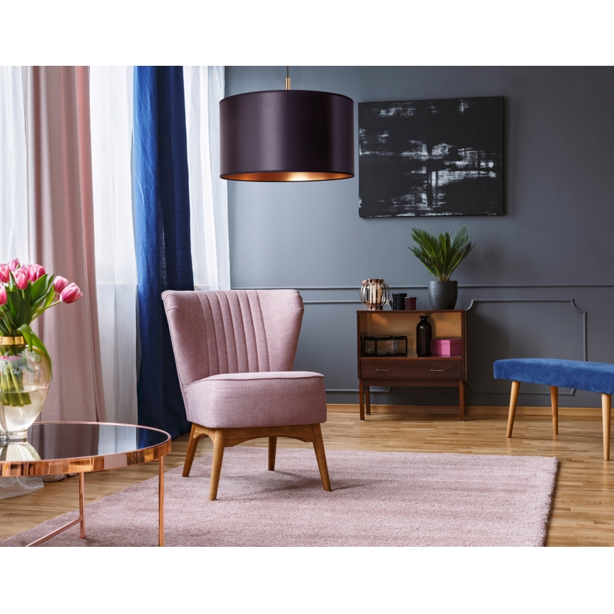 Duolla - Chandelier on a string CANNES 1xE27/15W/230V d. 50 cm black/copper