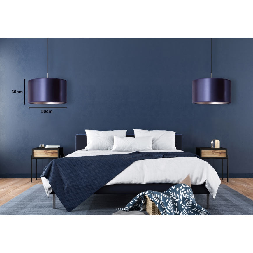Duolla - Chandelier on a string CANNES 1xE27/15W/230V d. 50 cm blue/silver