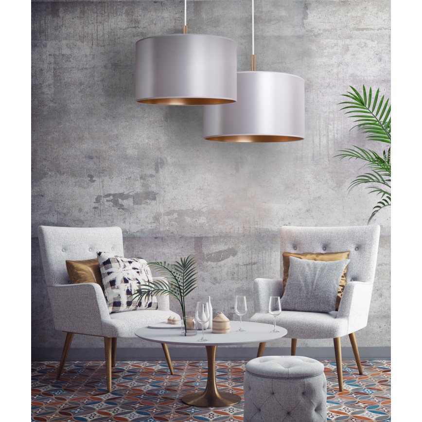 Duolla - Chandelier on a string CANNES 1xE27/15W/230V d. 50 cm silver/copper