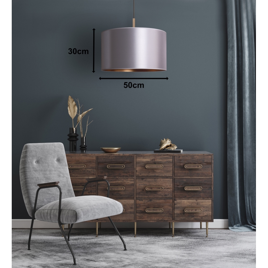 Duolla - Chandelier on a string CANNES 1xE27/15W/230V d. 50 cm silver/copper