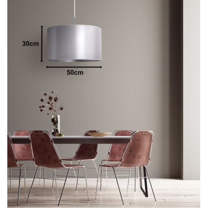 Duolla - Chandelier on a string CANNES 1xE27/15W/230V d. 50 cm silver