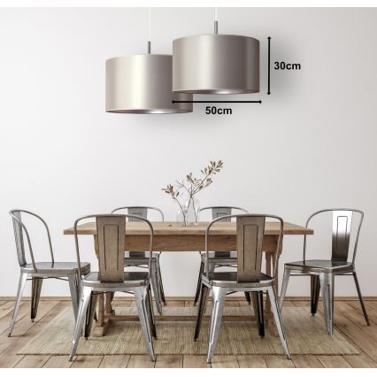 Duolla - Chandelier on a string CANNES 1xE27/15W/230V d. 50 cm silver