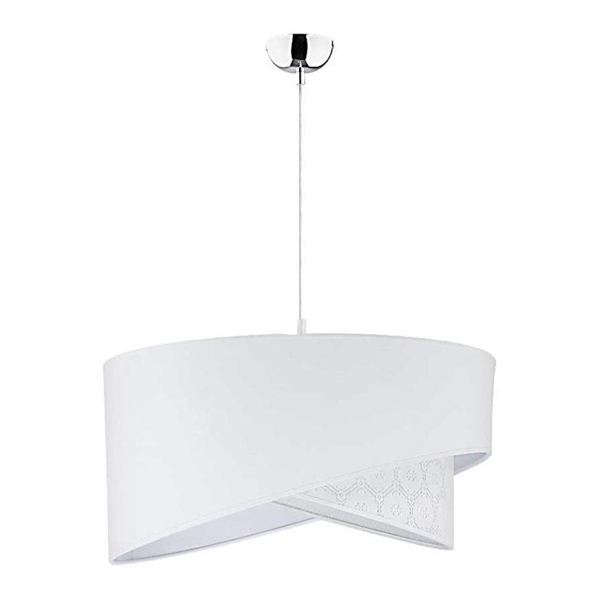Duolla - Chandelier on a string CELLO 1xE27/40W/230V d. 45 cm white/lace