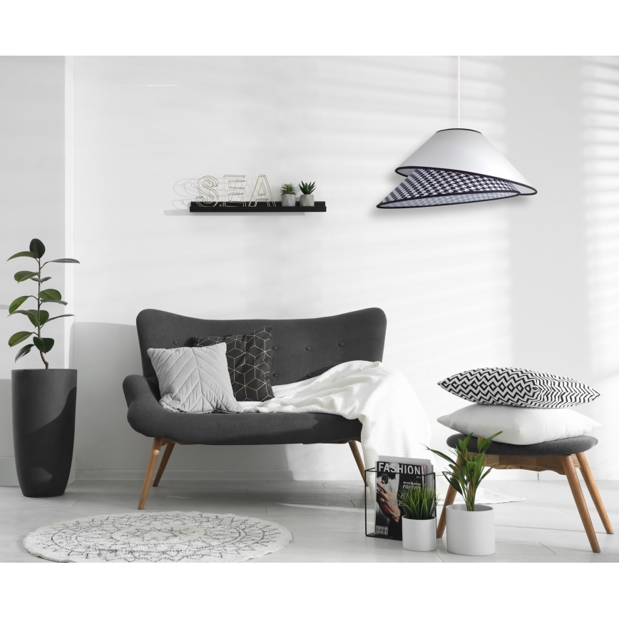 Duolla - Chandelier on a string COCO 1xE27/40W/230V d. 50 cm white/black